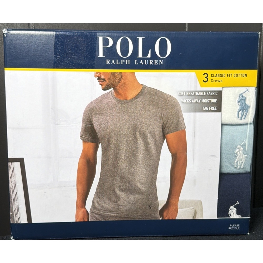 Polo Ralph Lauren Men's T-Shirts Size Sm Classic Fit Cotton Crews 3-Pack NEW